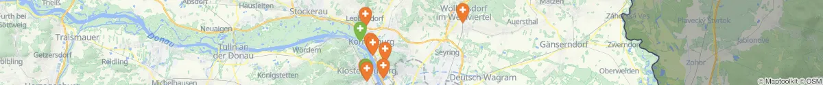 Kartenansicht für Apotheken-Notdienste in der Nähe von Harmannsdorf (Korneuburg, Niederösterreich)